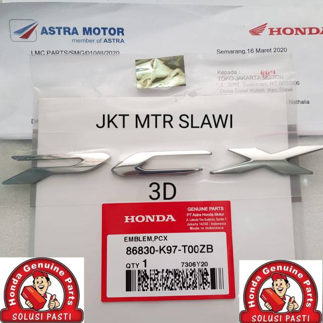 Honda pcx Original Emblem Code part 86830K97T00ZB  Shopee Malaysia