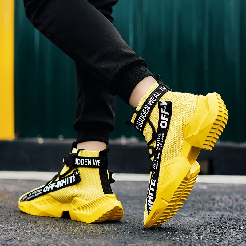 off white high cut shoes