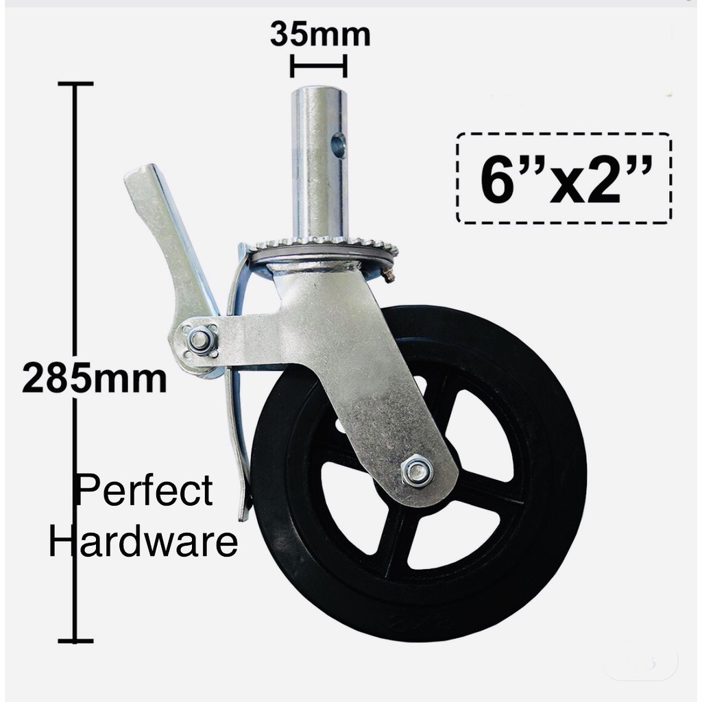 HEAVY DUTY SCAFFOLDING CASTER PU WHEEL,8'' 200MM/ 6'' 150MM LOADING ...