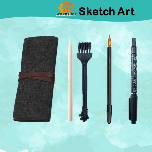 Scratch Painting Pen Multifunction Portable Stylus Art Paint Coloring Pens Sharp Flat Two-head Dual-use Acraping Brush