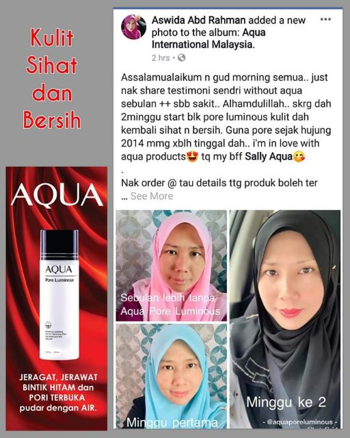 Aqua Pore Luminous 100ml Shopee Malaysia