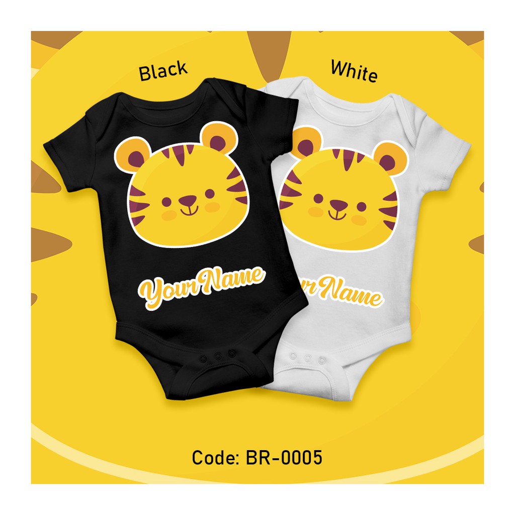 Cute Tiger Baby Rompers Onesie One Piece Shirt Custom  Made 