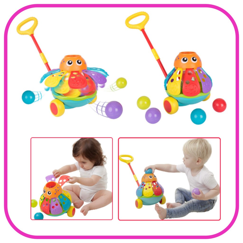 Playgro Push Along Ball Popping Octopus Mainan Baby Toys Shopee Malaysia