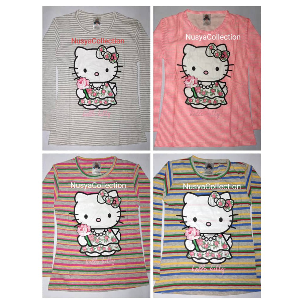  Baju  T Shirt Hello  Kitty  Lengan  Panjang  Kanak Kanak 