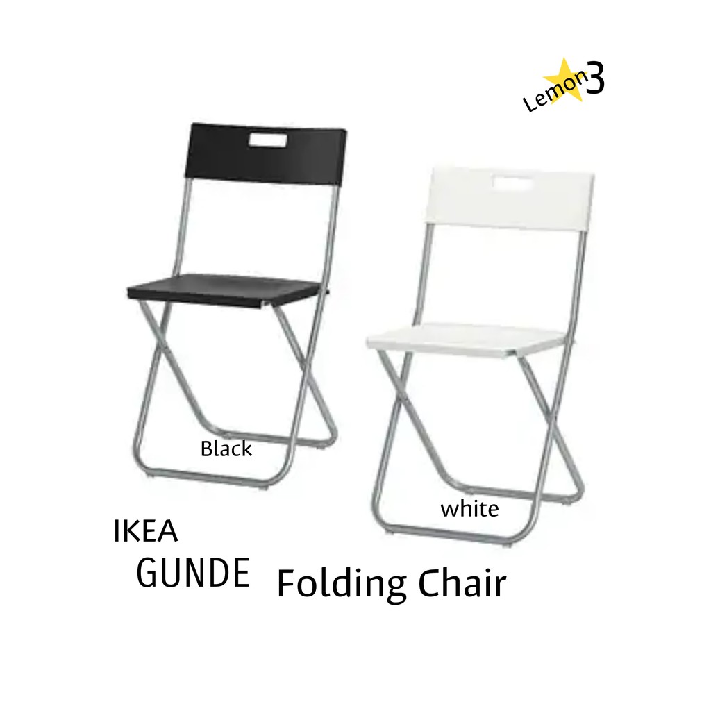 Ikea Gunde Folding Chair Black White Shopee Malaysia