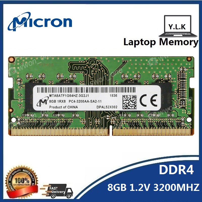 Micron 8GB 16GB 32GB 1RX8 PC4-3200AA DDR4-3200 PC4-25600S 260pin Laptop  Memory | Shopee Malaysia