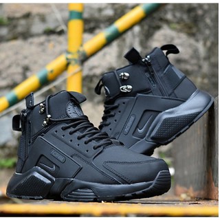 all black high top huaraches