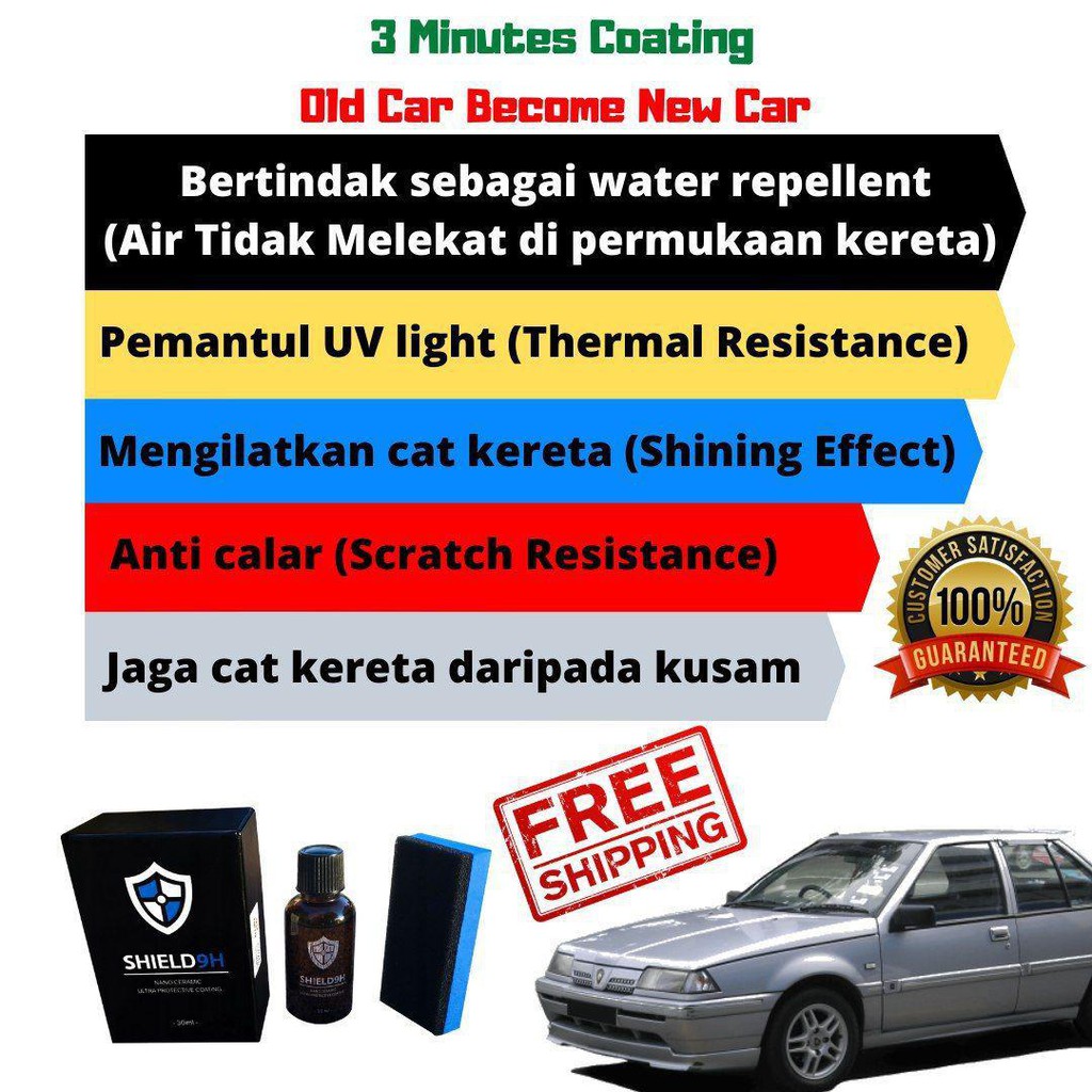 Ready Stock Original Super Anti Calar Dan Penggilap Kereta No 1 Shield 9h Dgn Teknology German Polish Shopee Malaysia