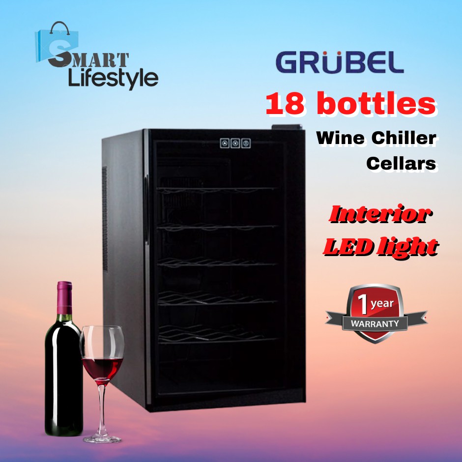 【FREE SHIPPING】 GRUBEL 18 BOTTLES WINE CHILLER GWCTP18BK Shopee Malaysia
