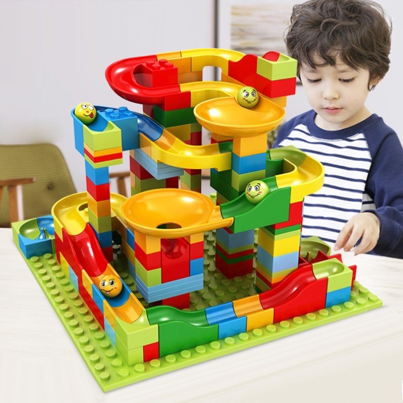 168Pcs Kids Marble Race Run Building Blocks Toy Maze Ball Brick Game
