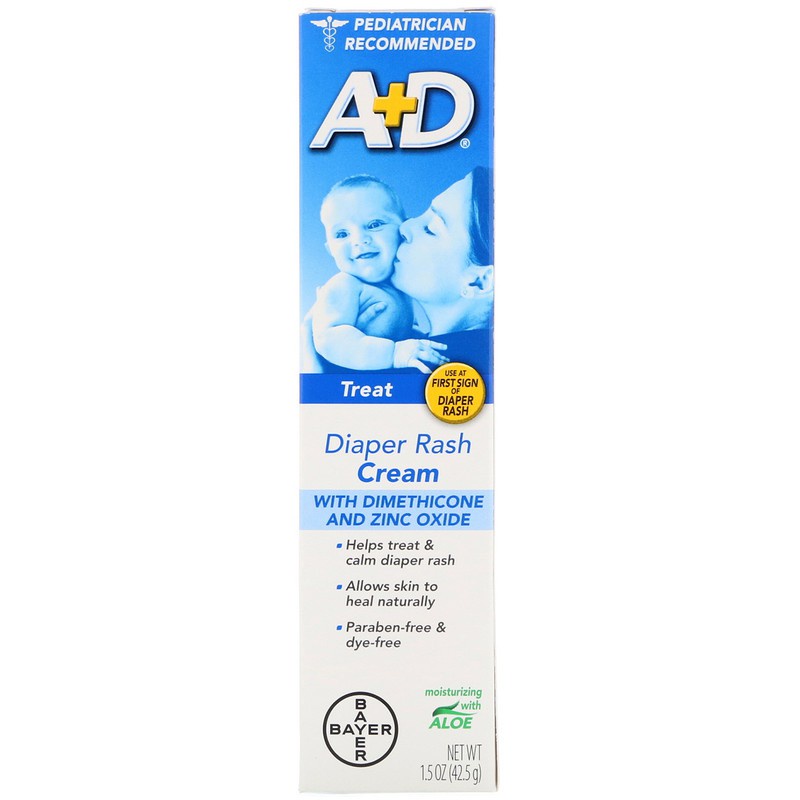 A+D, Diaper Rash Cream with Dimethicone and Zinc Oxide, 42. 5 g