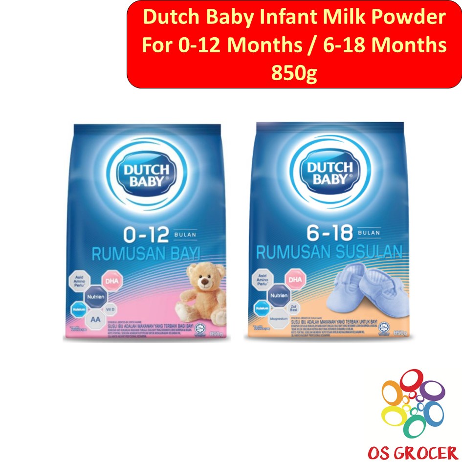 Dutch baby Milk Powder For 0 to 6 Months / 6 To 18 Months 850g Shopee