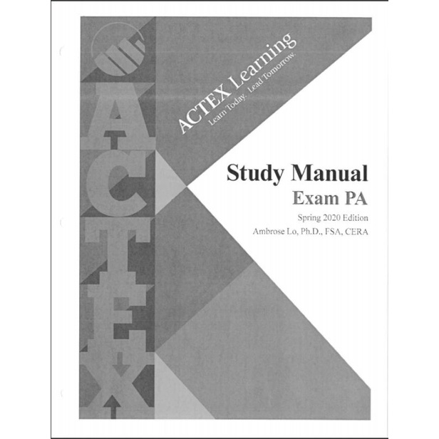 ACTEX 2020 SOA Study Manual PA (Predictive Analytics) Shopee Malaysia