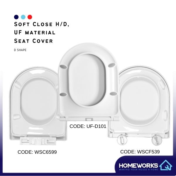 HEAVY DUTY/UF D SHAPE PP MATERIAL SOFT CLOSE SEAT COVER ADJUSTABLE