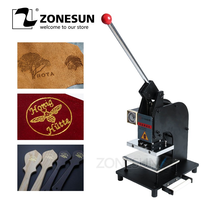 Zonesun 160 Manual Hot Foil Stamping Machine Leather Logo Embossing Machine Shopee Malaysia