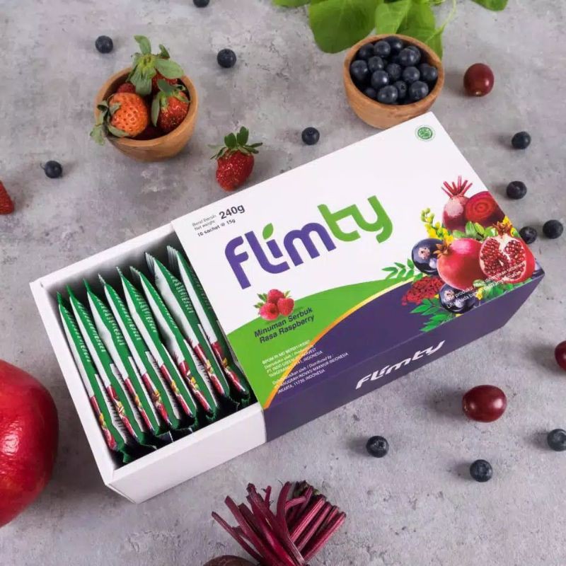 Flimty FIBER Slimming Herbal Halal BPOM | Detox | Diet | Antioxidant - 8 Sachets