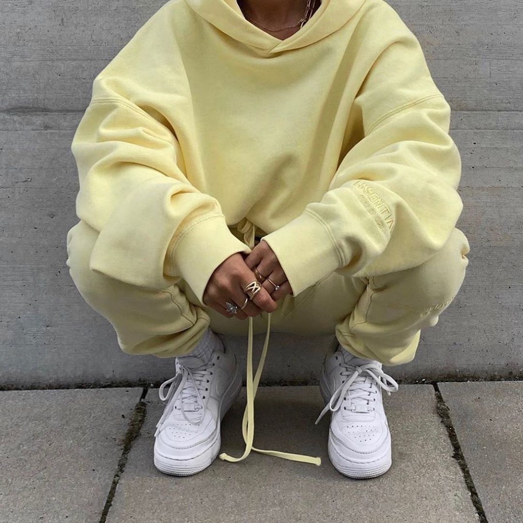 essentials hoodie yellow