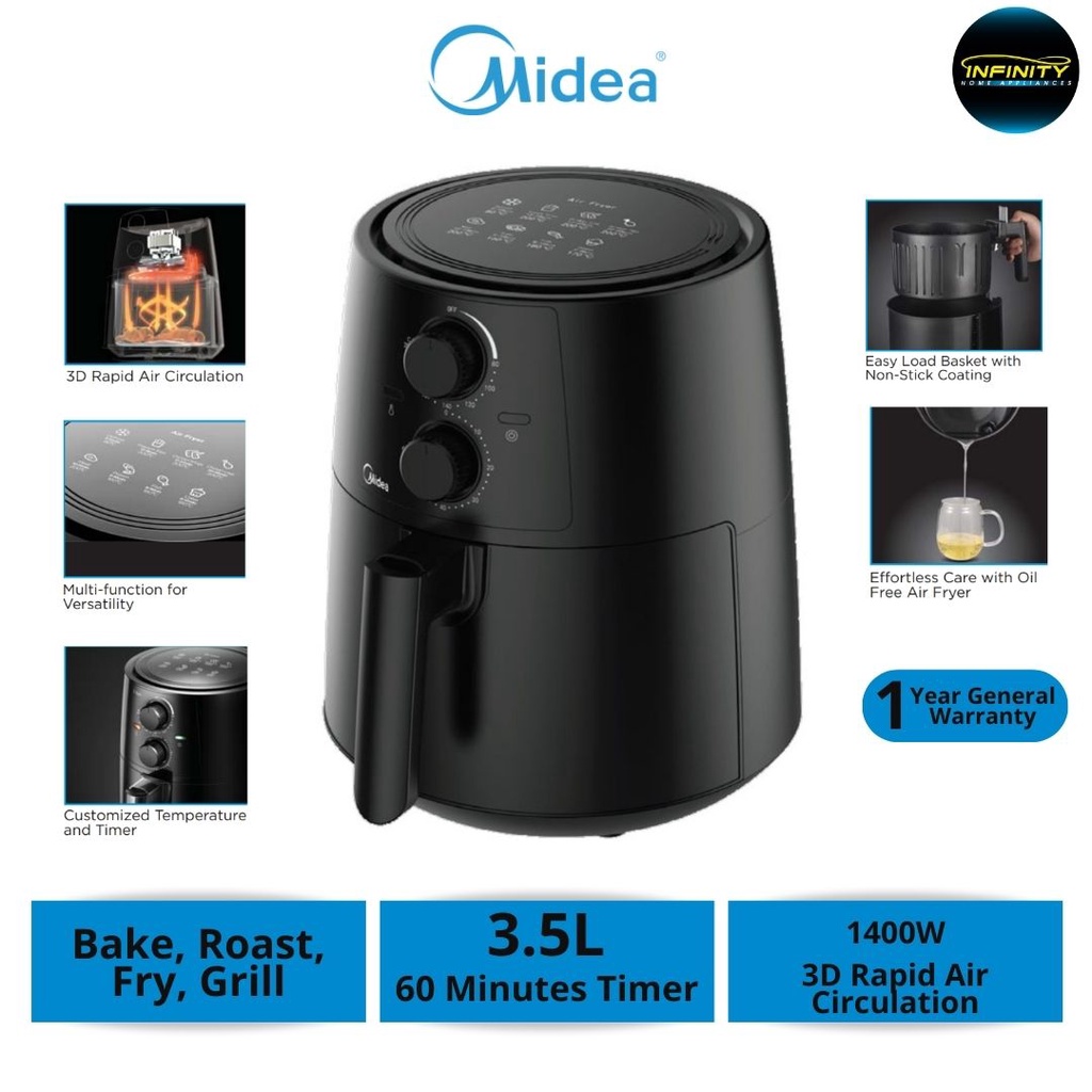 Midea Air Fryer 3.5L MAF35A | Shopee Malaysia