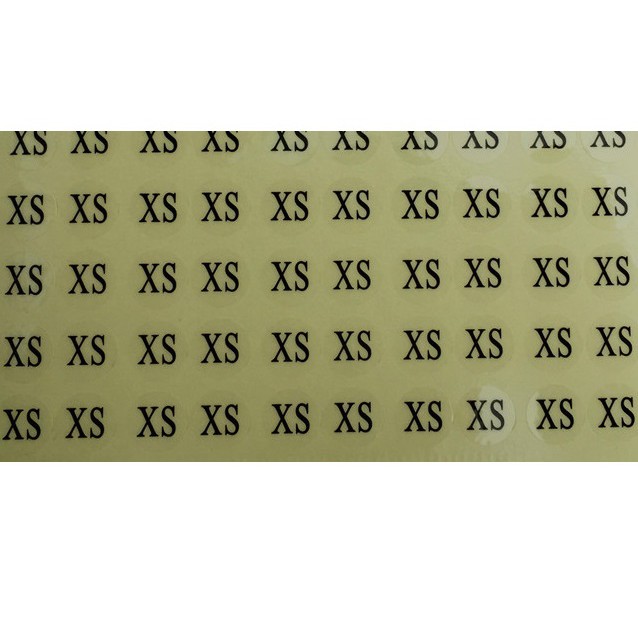 Clothing Fashion XS Size Sticker Super Small S Round Label