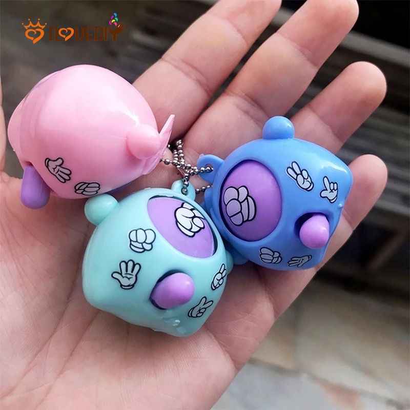 Women Men Creative Rock-paper-scissors Round Egg Keychain / Funny Key Chain Pendant /Festival Birthday Party Gifts