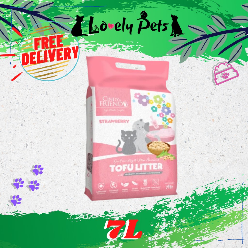 Cindy & Friends Soya / Tofu Cat Litter 7L Starwberry Shopee Malaysia