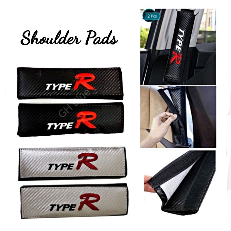 Carbon Fiber Car Seat Belt Cover Case Shoulder Pads Type R Shopee