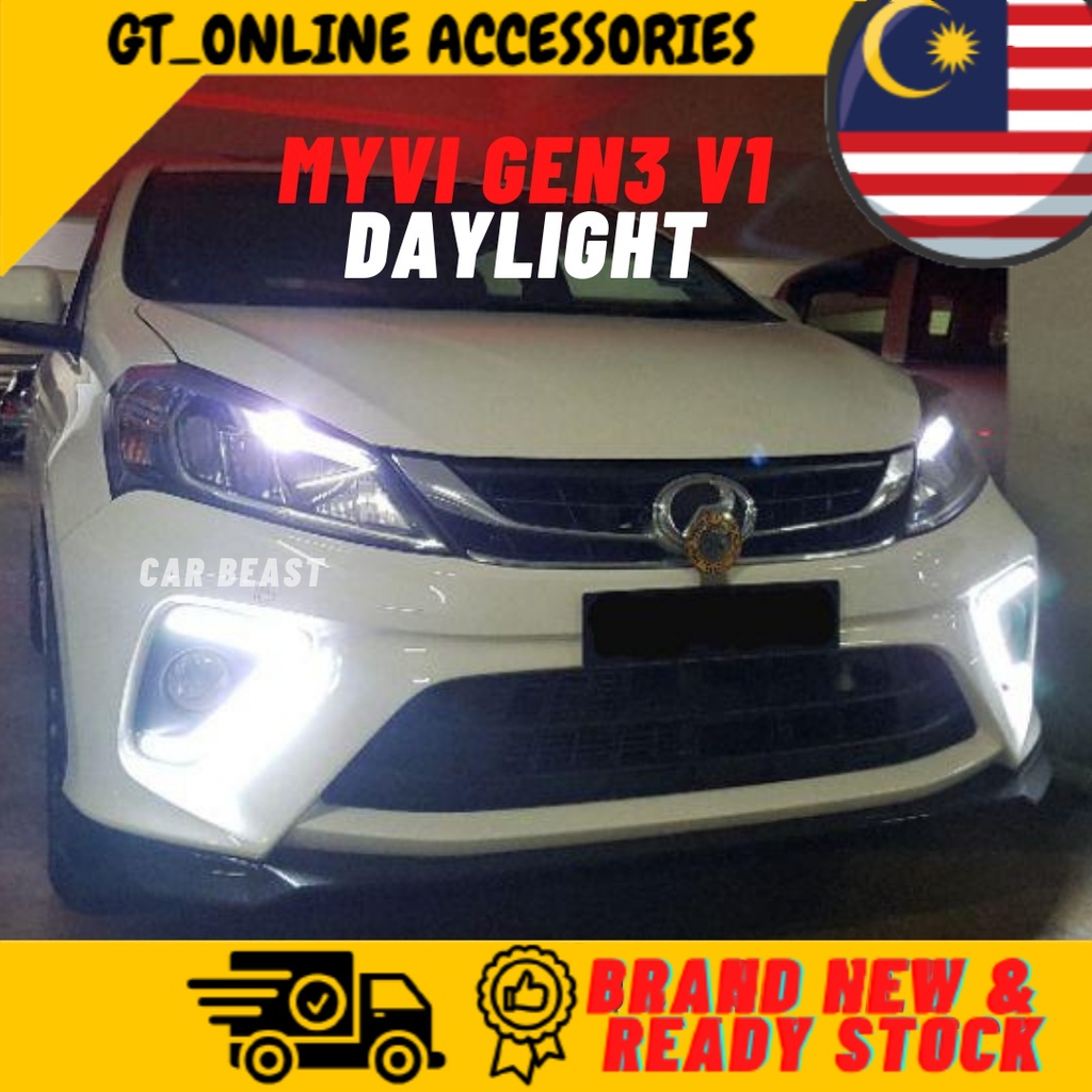 🔥Perodua Myvi GM3 Gen3 V1 20182021🔥DAYLIGHT DRL fog lamp cover turn