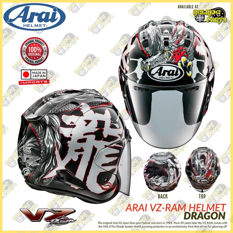 Arai Helmet Vz Ram Original Dragon Premium Helmet Motorcycle Shopee Malaysia
