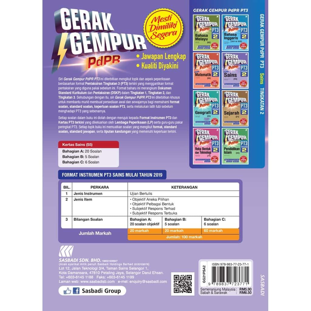 St Sasbadi Buku Latihan Gerak Gempur Pdpr Pt3 2021 Sains Science Dwibahasa Tingkatan 2 Form 2 Shopee Malaysia