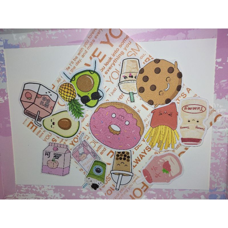 Cute kawaii food and drink stickers for 15 pieces Shopee Malaysia