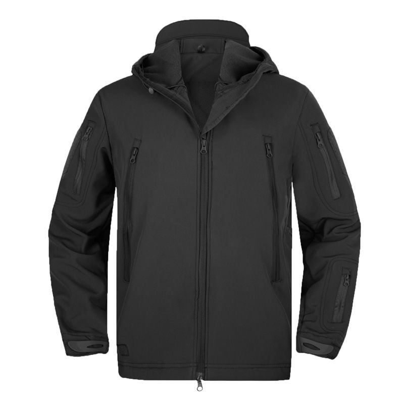 Jaket Kulit Jerung Kulit Lembut Luaran Kipas Ketenteraan Kalis Air Kalis Angin Warna Taktikal Ditambah Baldu Pendaki Gunung Tebal/Outdoor Sharkskin Soft Shell Jacket Men's Windproof Waterproof Militar
