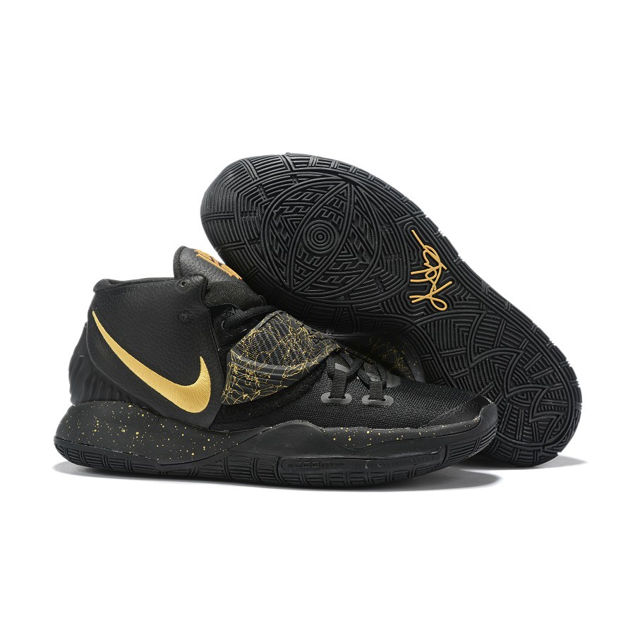 kyrie irving black and gold shoes