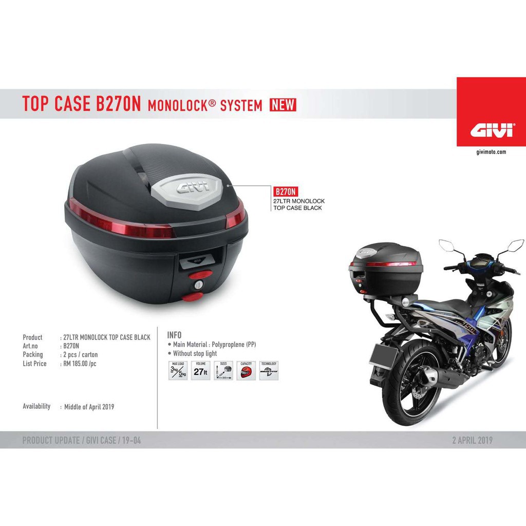 givi box sizes