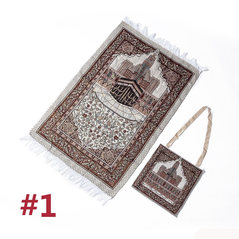 【Murah】Sejadah Gebu Prayer Mat Bag Set Worship Islamic Muslim Travel Prayer Rug Praying Carpet Mat Pouch