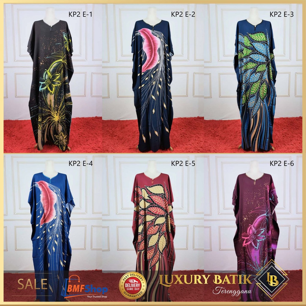 [BS] RAK2 KAFTAN KELAWAR BATIK TERENGGANU KAFTAN LUXURY BATIK BMFSHOP HQ  BAJU TIDUR COTTON VIRAL MURAH LEMBUT SELESA