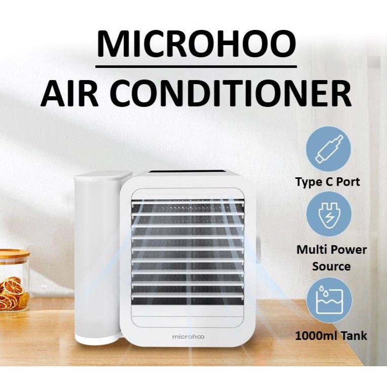 MICROHOO Mini Personal Air Conditioner TouchScreen Desktop Adjustment Energy Saving Timing