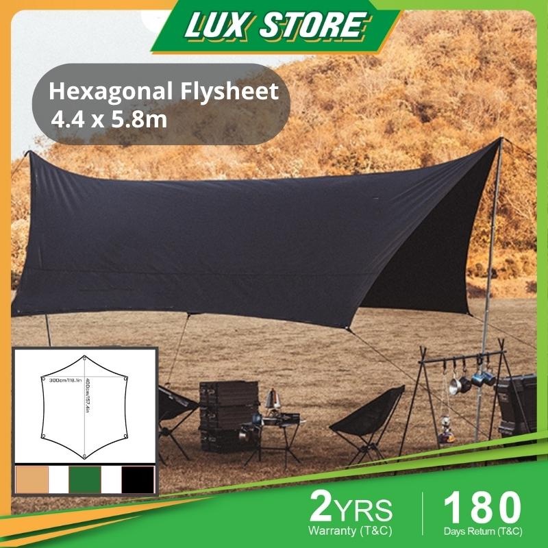 Flysheet Hexagonal [ 3x4m ] Camping Waterproof Tarp Tent Shelter ...