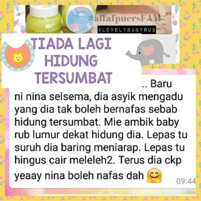 Hot Sales Lovely Baby Rub Demam Batuk Selsema Alergik Eczema Luka Terbuka Asthma By Puer S Shopee Malaysia