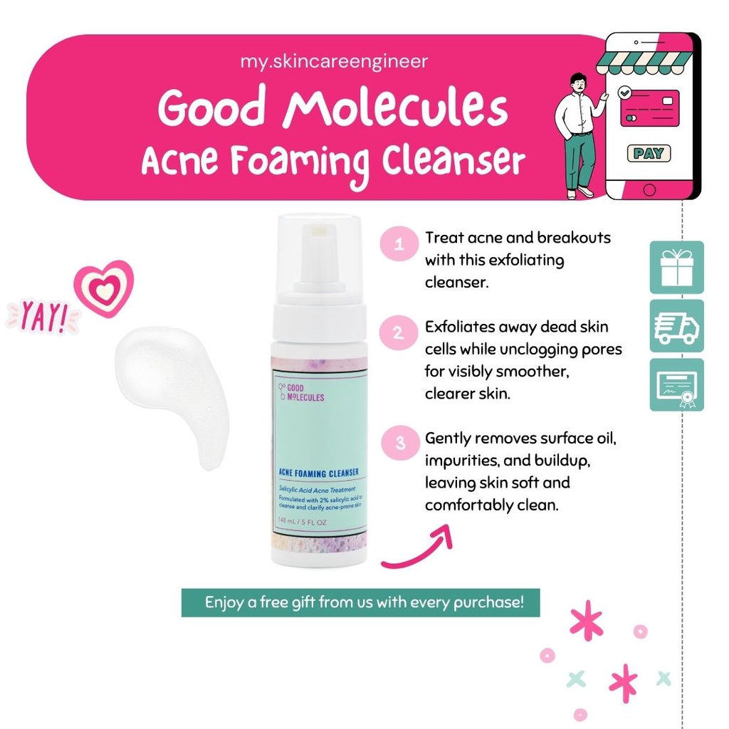 [READY STOCK] Good Molecules Acne Foaming Cleanser | Shopee Malaysia