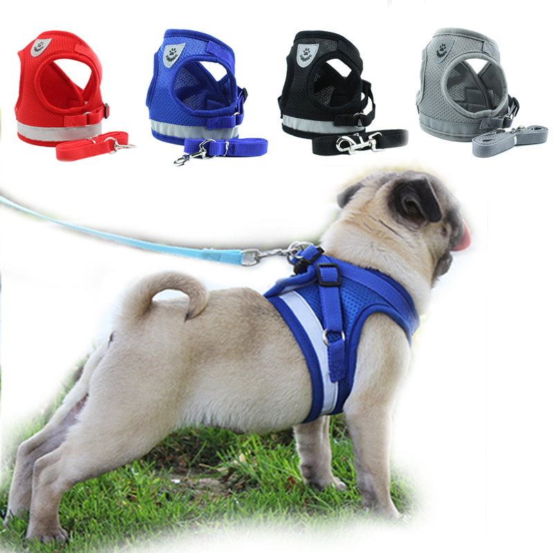 Pet Dog Soft Harness Vest Belt Leashes Puppy Walking Lead Outdoor Traction Strap 