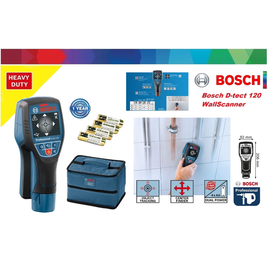 Bosch DTect 120 Professional Universal Wall Scanner Detector Shopee