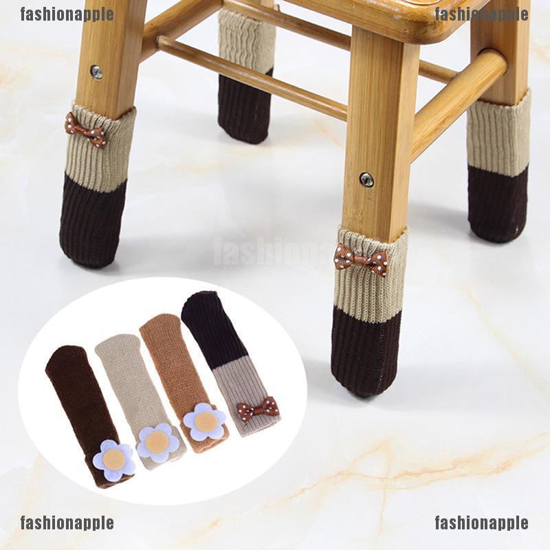 ❀❀ fad fire-new 4pcs flower Chair Leg Socks Floor Protectors Non-slip Table Legs Sleeve sock joie