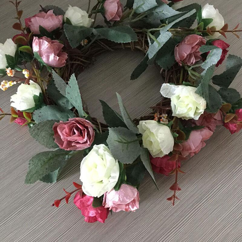 Diy Rose Floral Wreaths Garland Door Window Hanging Wedding Decor