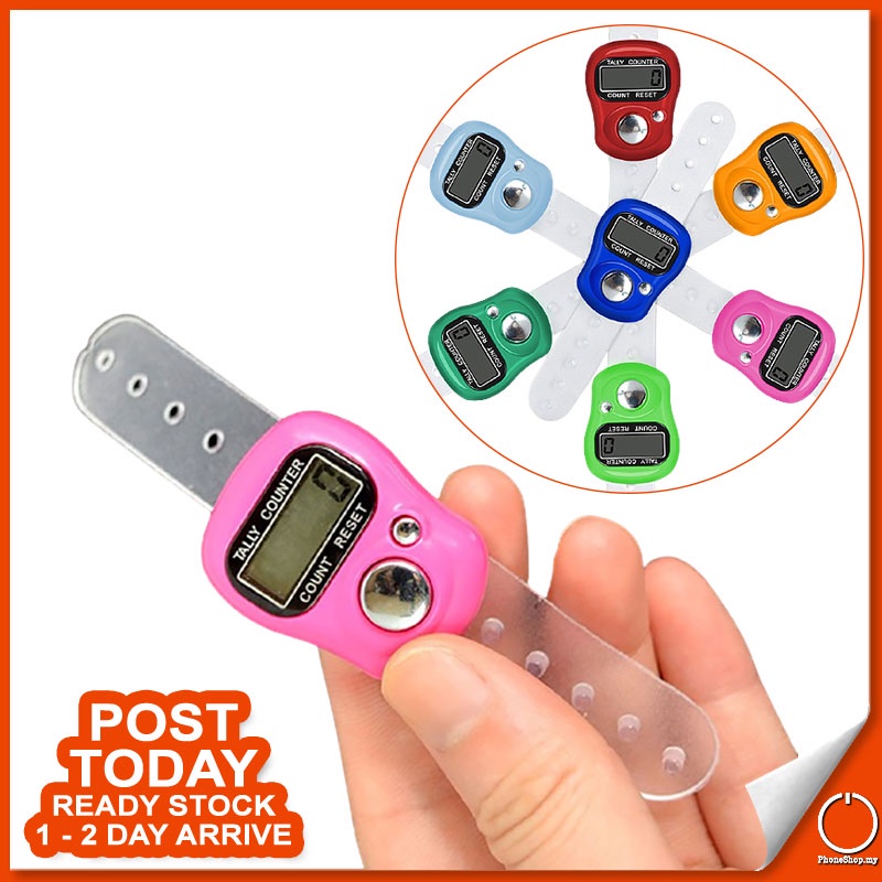 LCD Finger Counter Random Color Mini Handheld Electronic Finger Hand Ring Manual Click Tasbih Jari