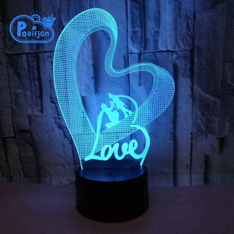 Love Heart Night Light Led Table 3d Illusion Lamp Shopee Malaysia - roblox night light color changing 3d illusion led lamp for
