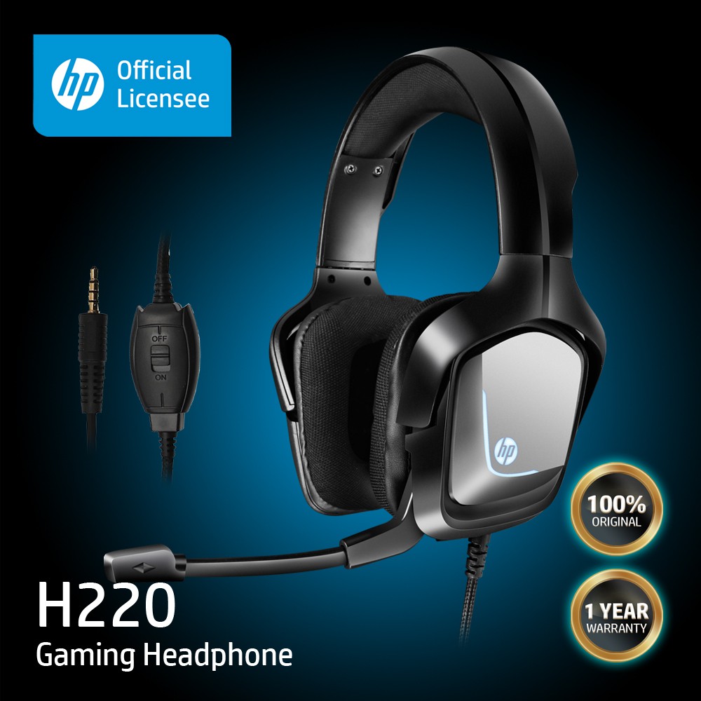 HP H220 OverEar Headphone with Mic LED Audio Jack For Mobile Phone and