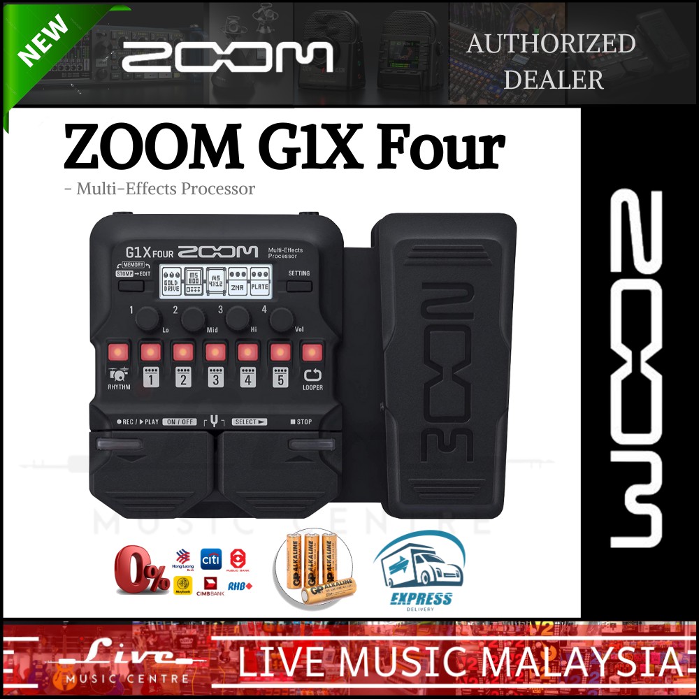 Zoom G1X FOUR Multieffects Processor with Expression Pedal (G1XFOUR