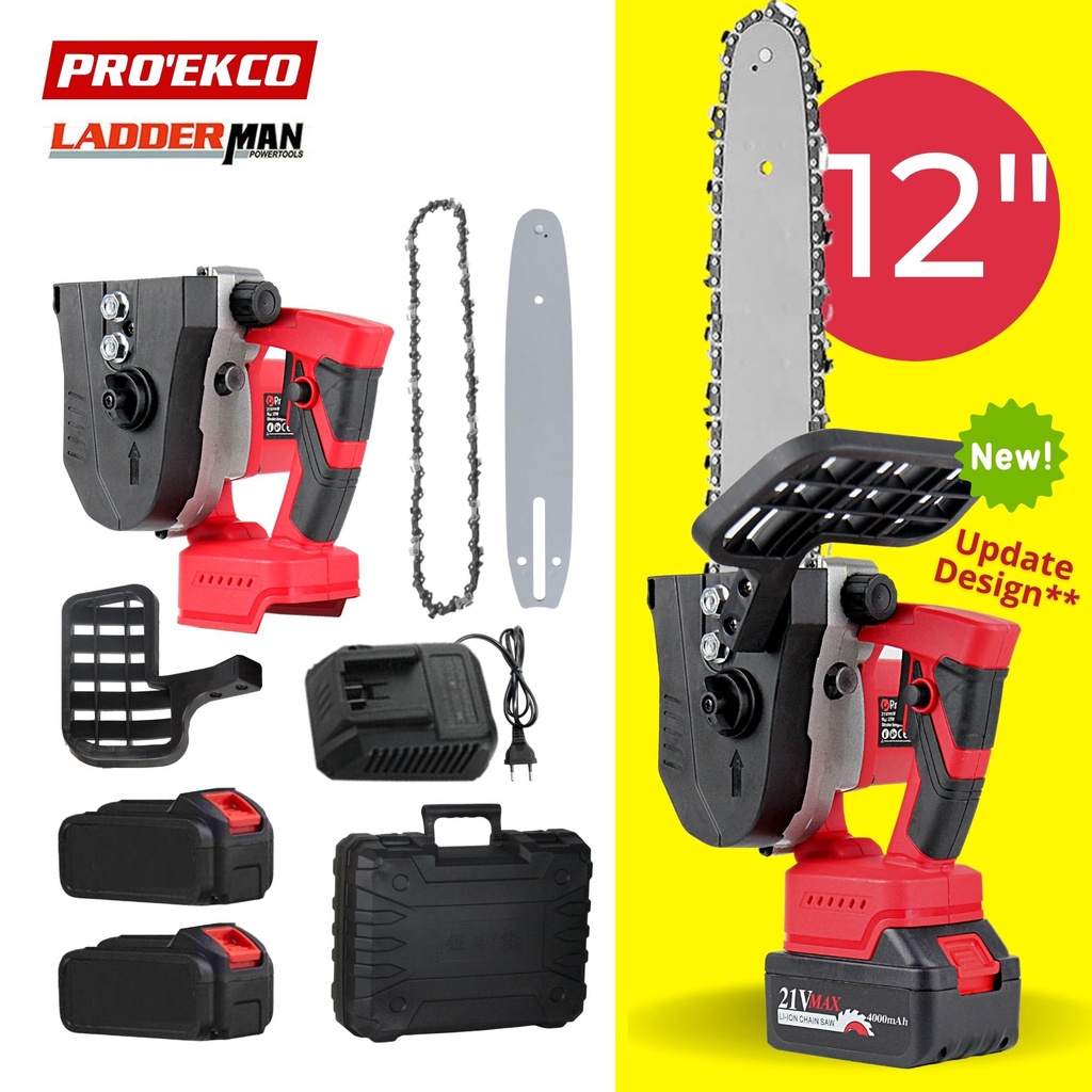 PRODIY 21V 12 inch Mini Chainsaw Cordless Chainsaw Gergaji Pokok