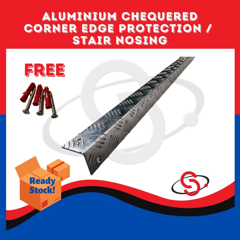SCM Aluminium Chequered Edge Protector Diamond Plate Corner Angle Tread