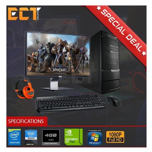 (Refurbished) Budget Gaming Desktop + Dell 23" S2340L ...
